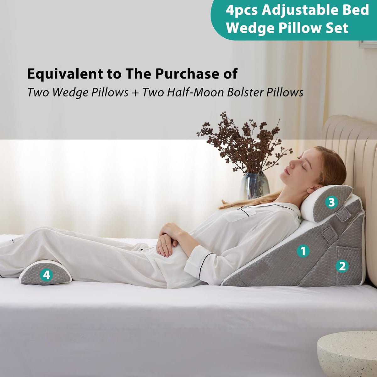 4PCS Orthopedic Bed Wedge Pillow Set