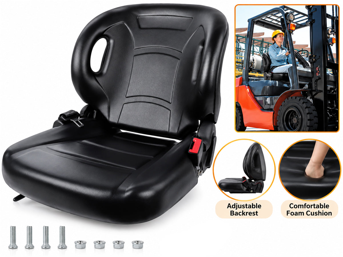 Adjustable Universal Forklift Seat Tractor Diggers Chair Backrest