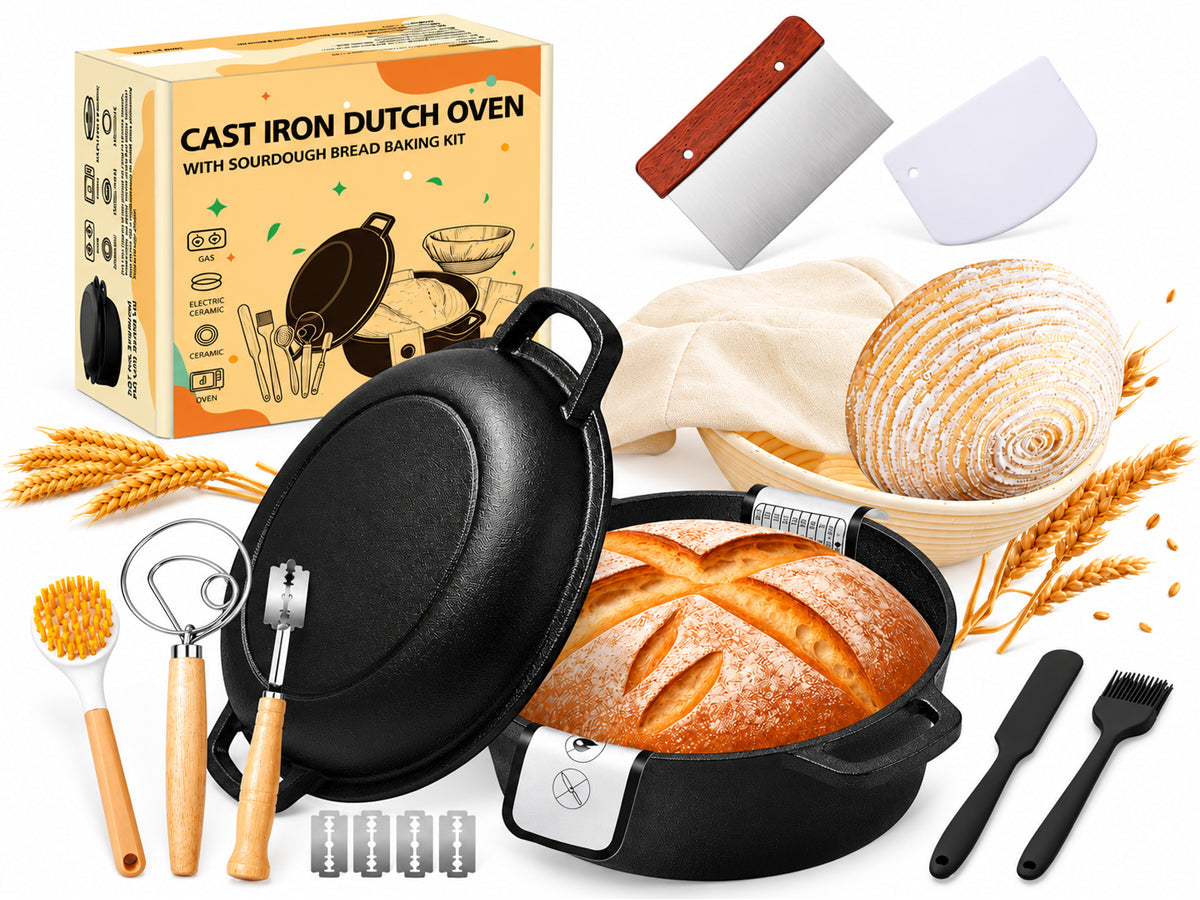 Cast Iron Dutch Oven Sourdough Bread Baking Set