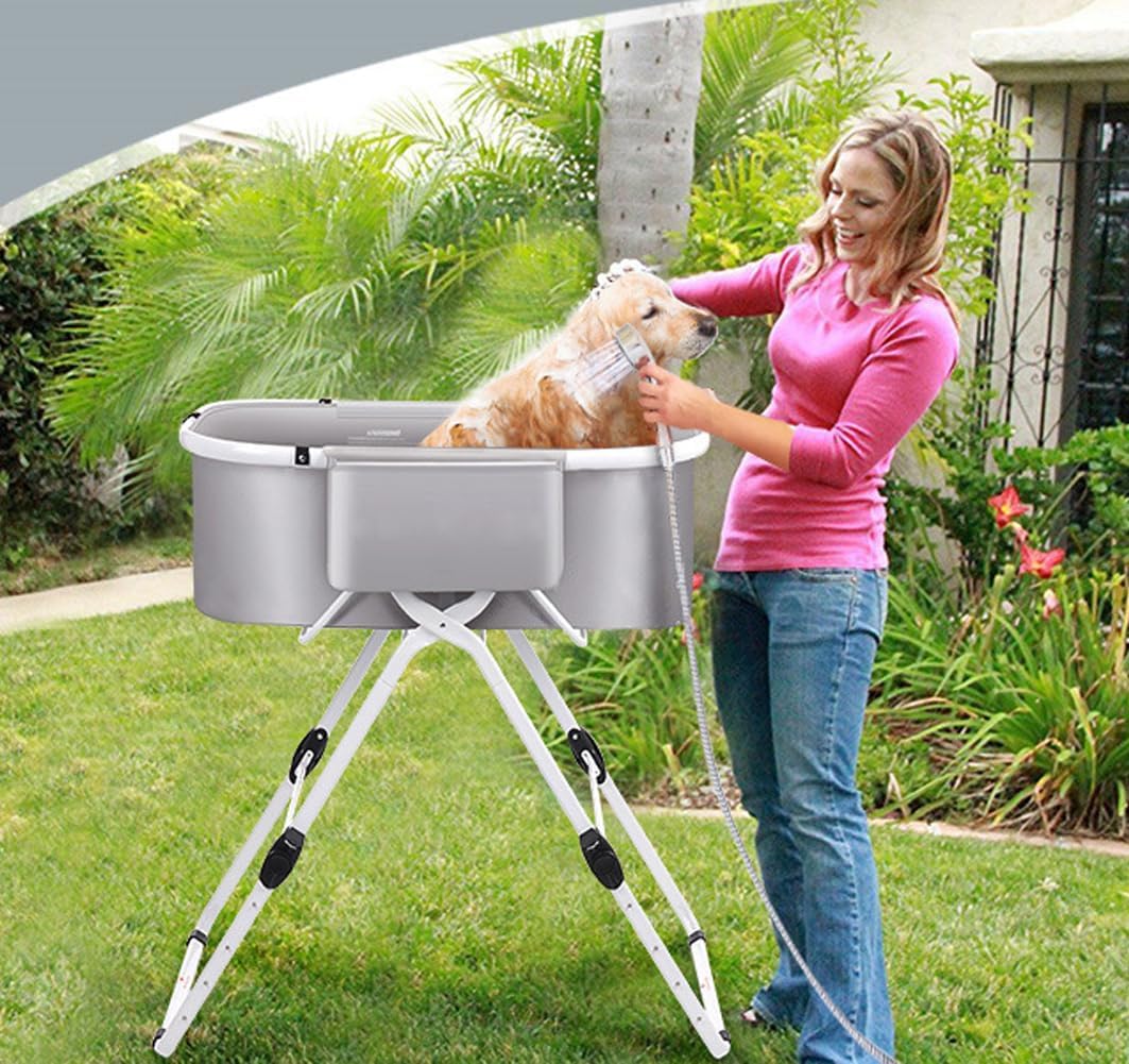 Dog Bath tub Elevated & Foldable Space Saving Pet Shower Station