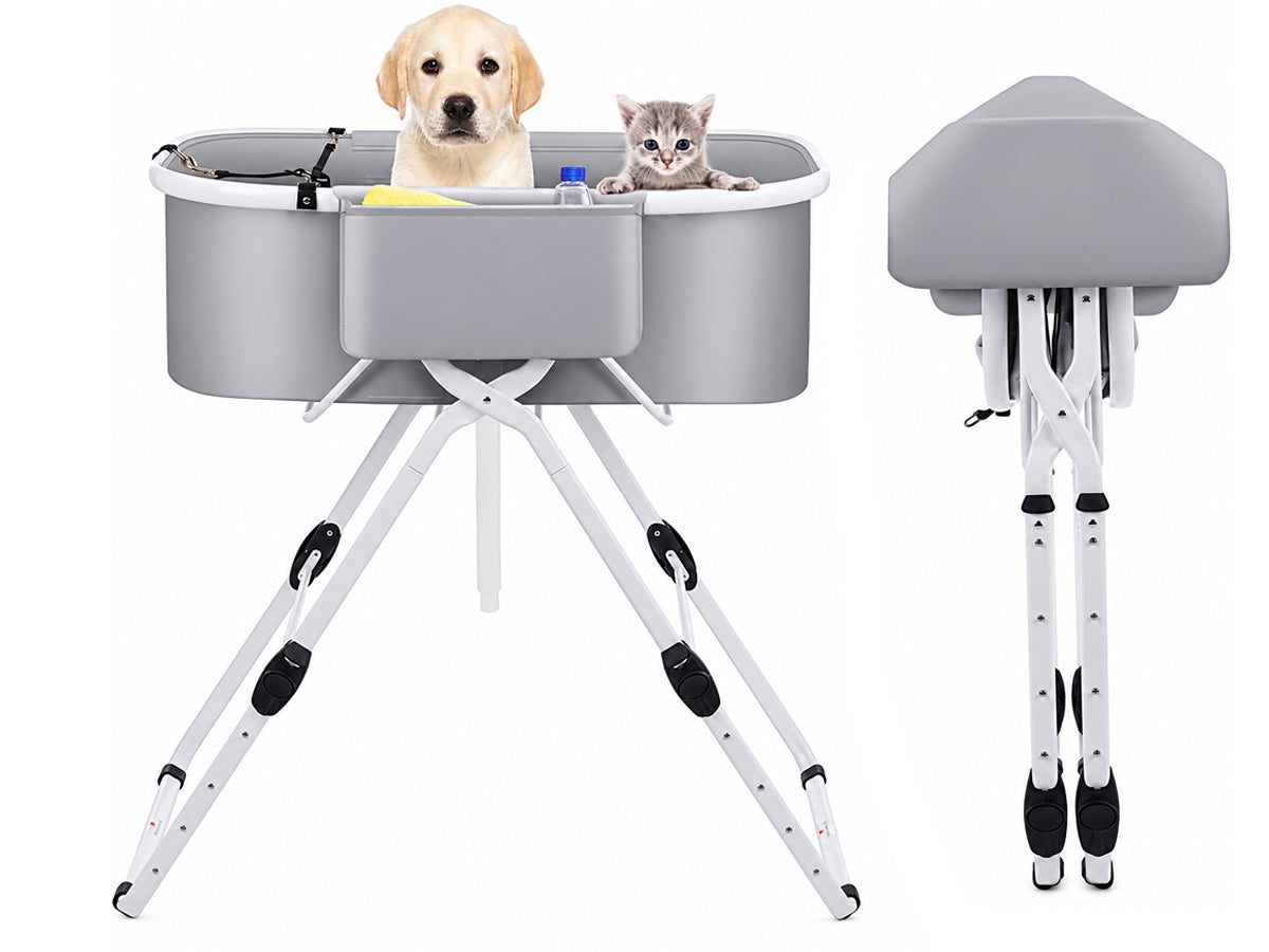 Dog Bath tub Elevated & Foldable Space Saving Pet Shower Station