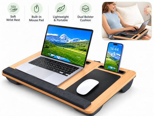 Laptop Table Lap Desk with Cushion