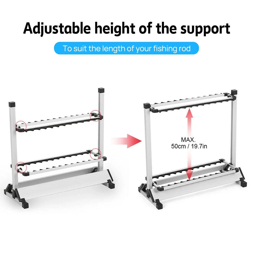 24 Slots Fishing Rod Holder Rack