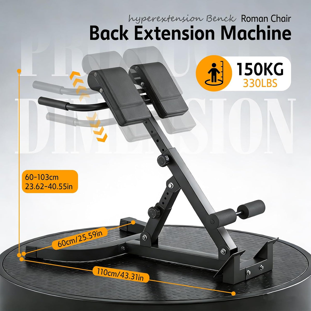 Adjustable Roman Chair Hyperextension Bench