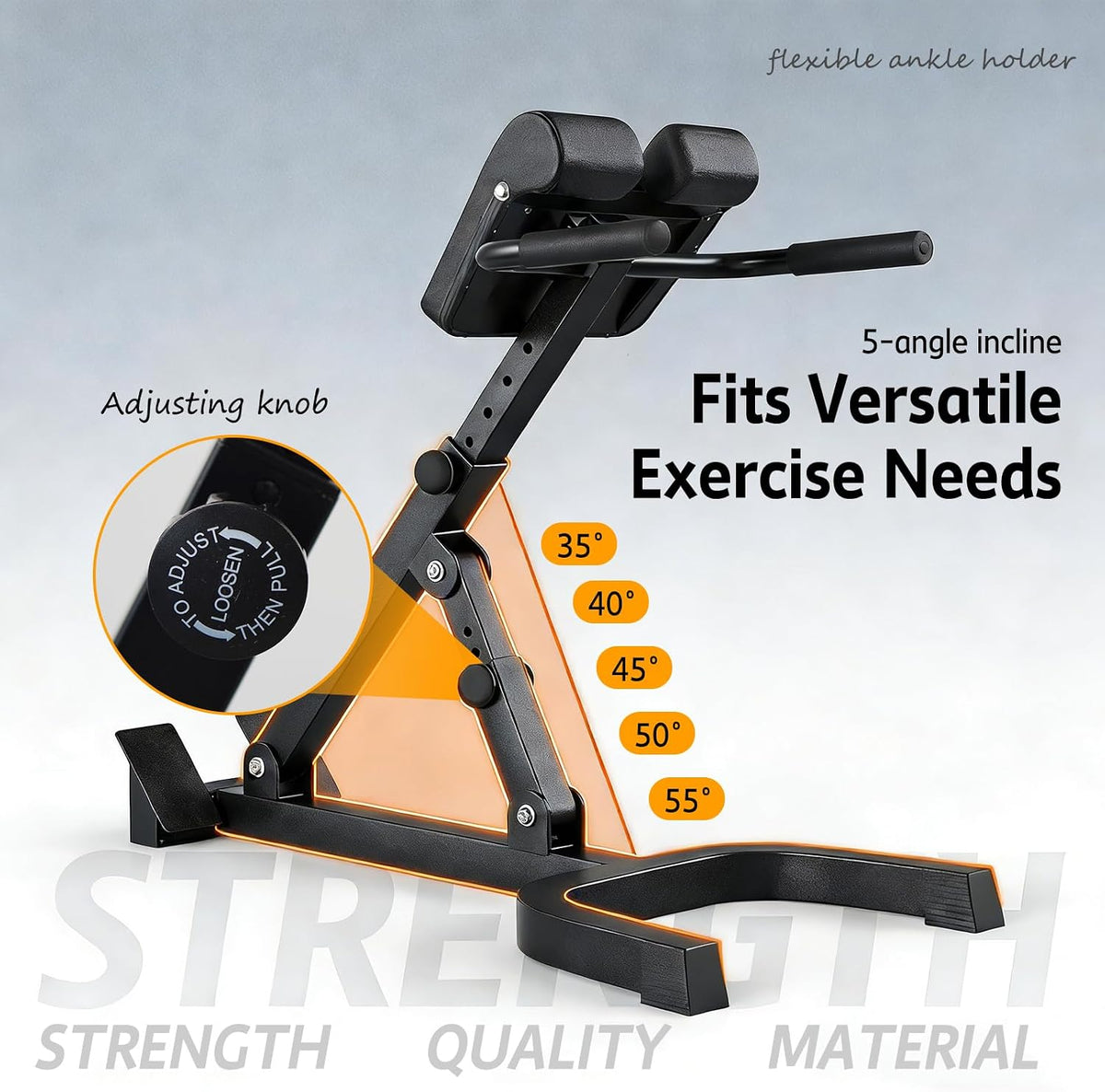 Adjustable Roman Chair Hyperextension Bench