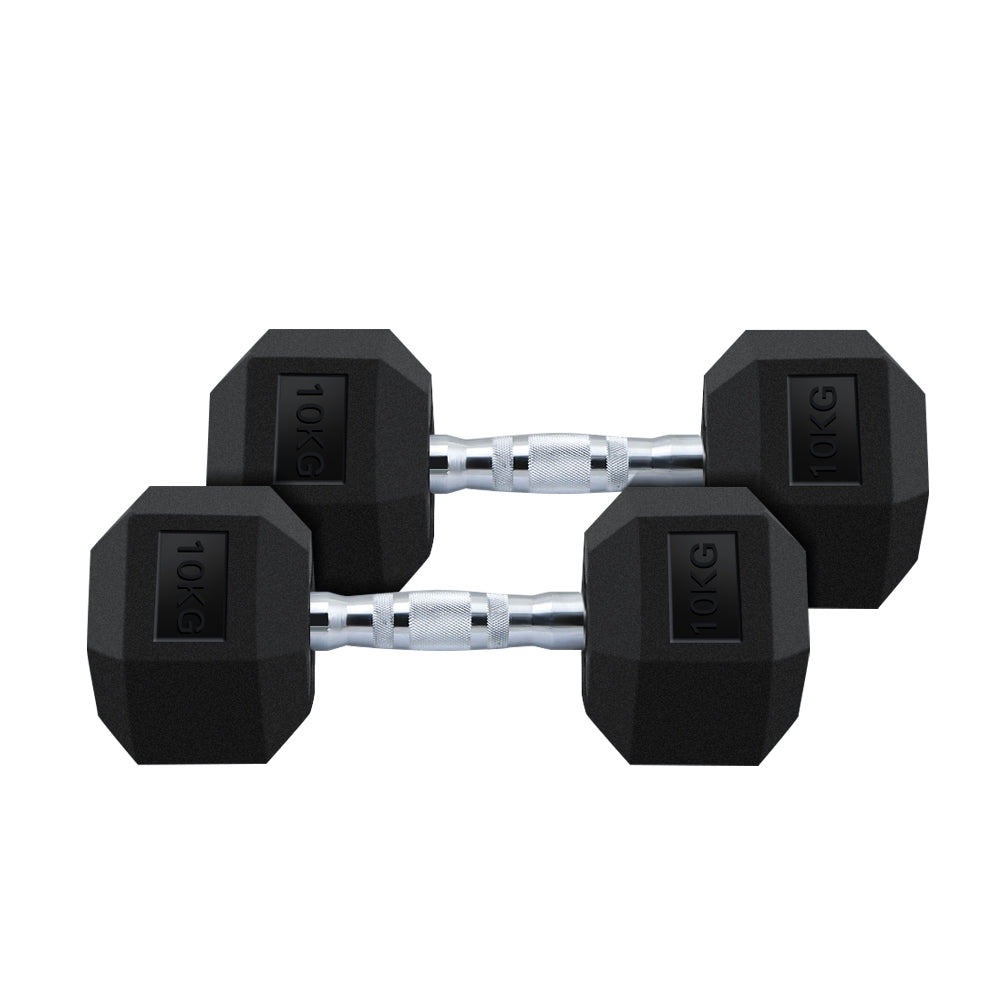 Dumbbell Set - 2X 10kg hex weights