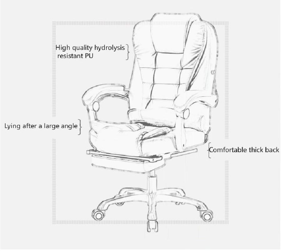 Ergonomic Gaming Office Chair – Adjustable PU Leather Computer Chair, Black