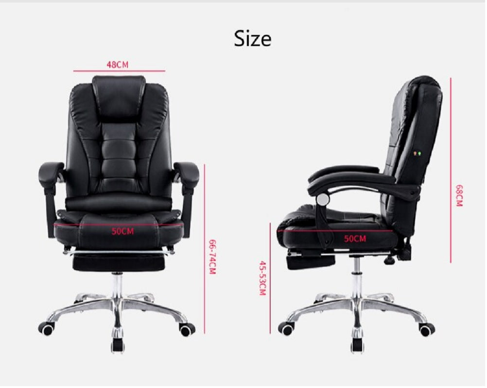 Ergonomic Gaming Office Chair – Adjustable PU Leather Computer Chair, Black