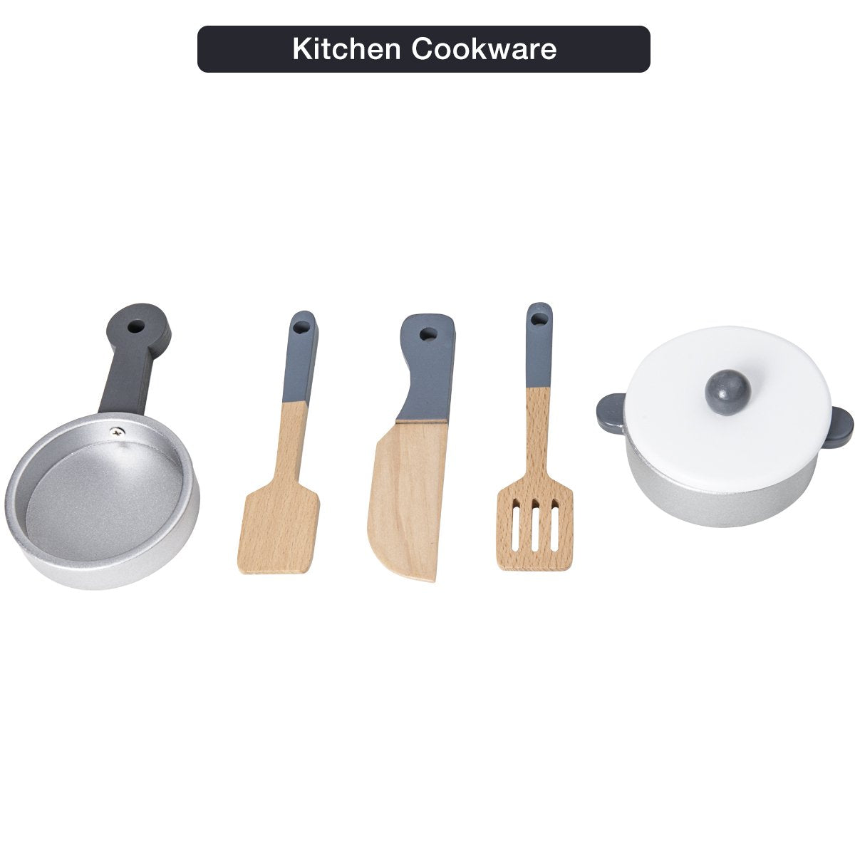 Wooden Play Kitchen Set Pretend Playset