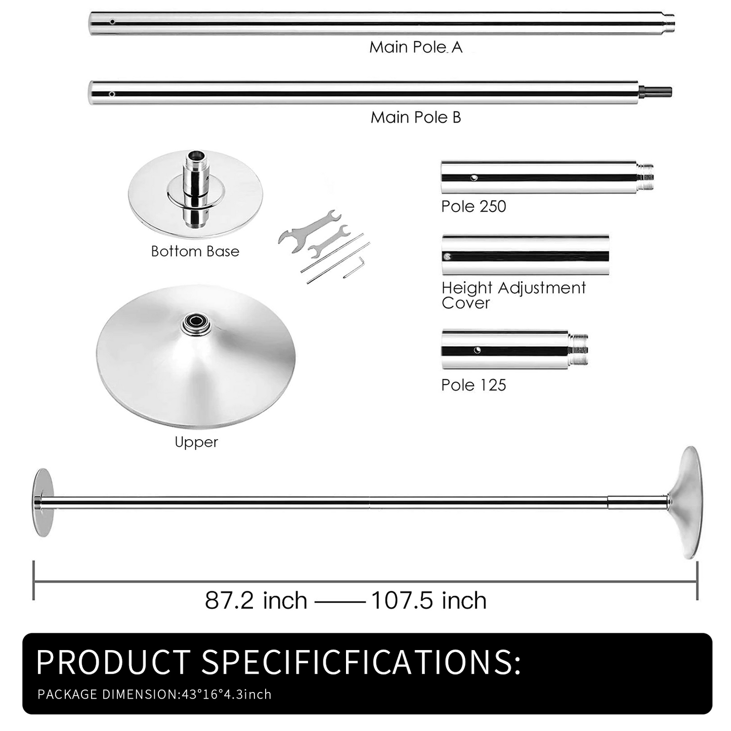 Adjustable Dancing Pole, Dance Pole