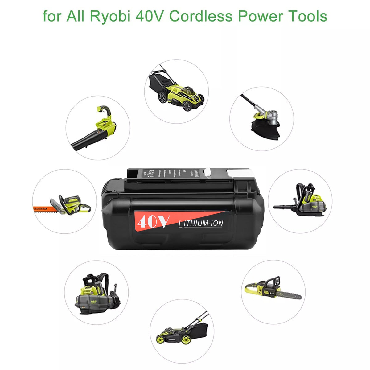 Ryobi 40V Battery 5Ah Battery Replacement Compatible