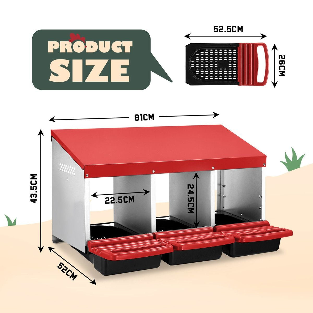 Chicken Nesting Box  6 Compartment