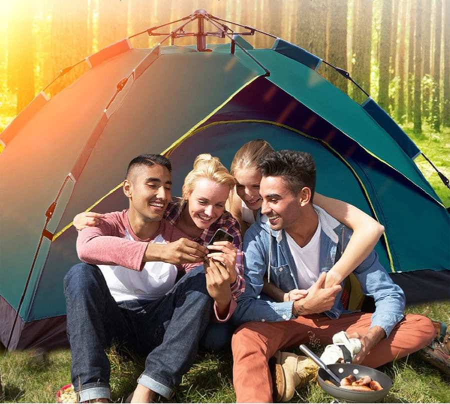 Pop Up Camping Tent - 2 Person Double Pop Up Tent | Easy to Pitch with Small Porch for Storage – Ideal for Camping & Festivals