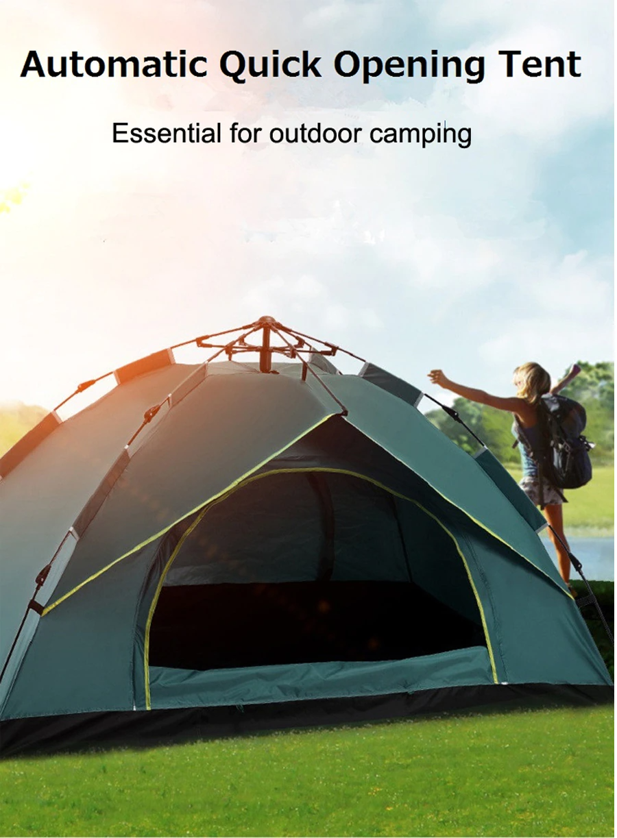 Pop Up Camping Tent - 2 Person Double Pop Up Tent | Easy to Pitch with Small Porch for Storage – Ideal for Camping & Festivals