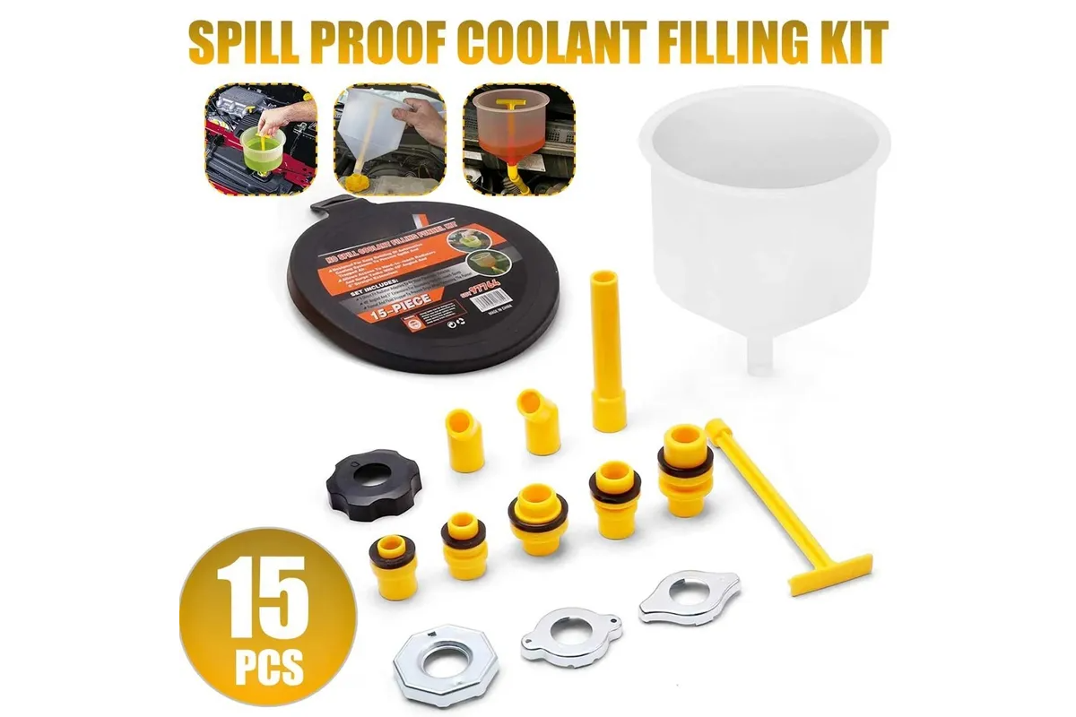 15-Pieces No Spill Coolant Filling Funnel Kit