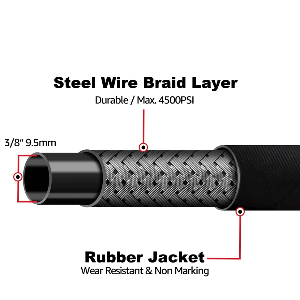 High Pressure Hose 4000PSI 3/8 QC For Water Blaster 20M