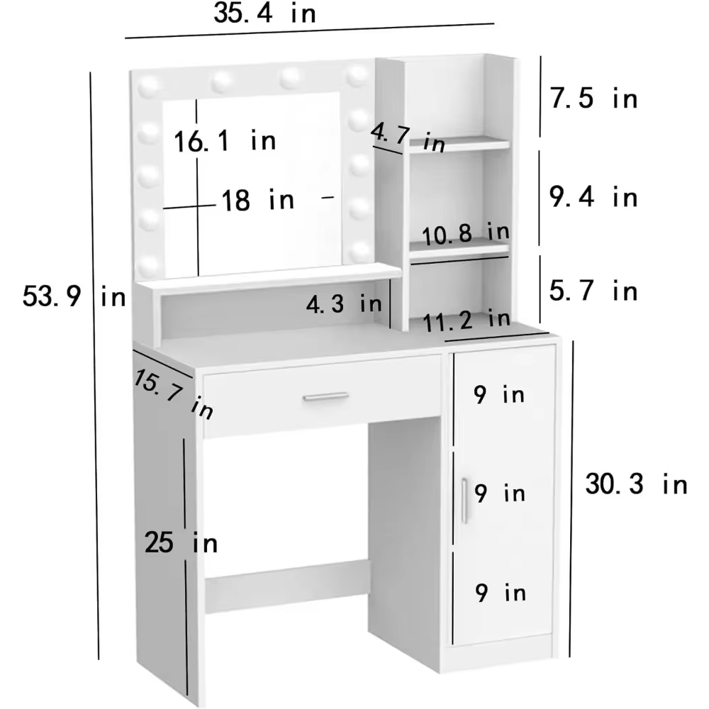Dressing Table with LED Light