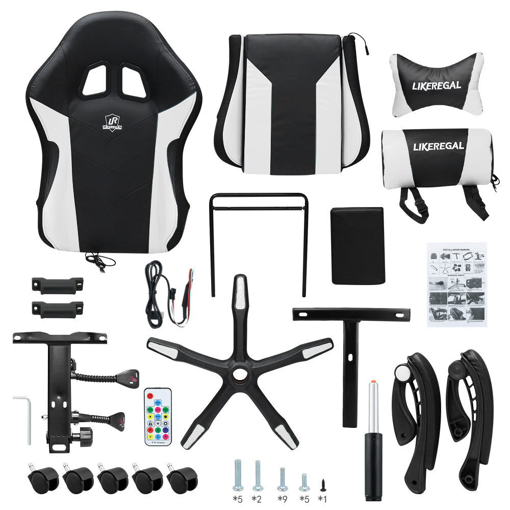 Gaming Chair with Footrest – RGB Gaming Chair with Speakers & Lights
