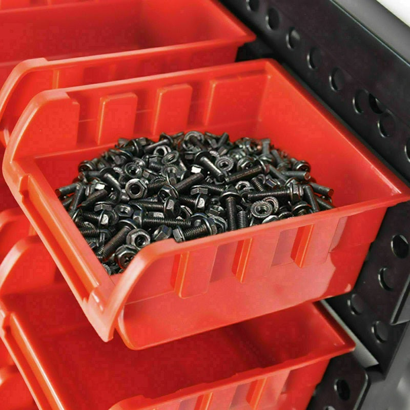 Wall Mounted Garage Organiser / Parts Rack With 30 Bins