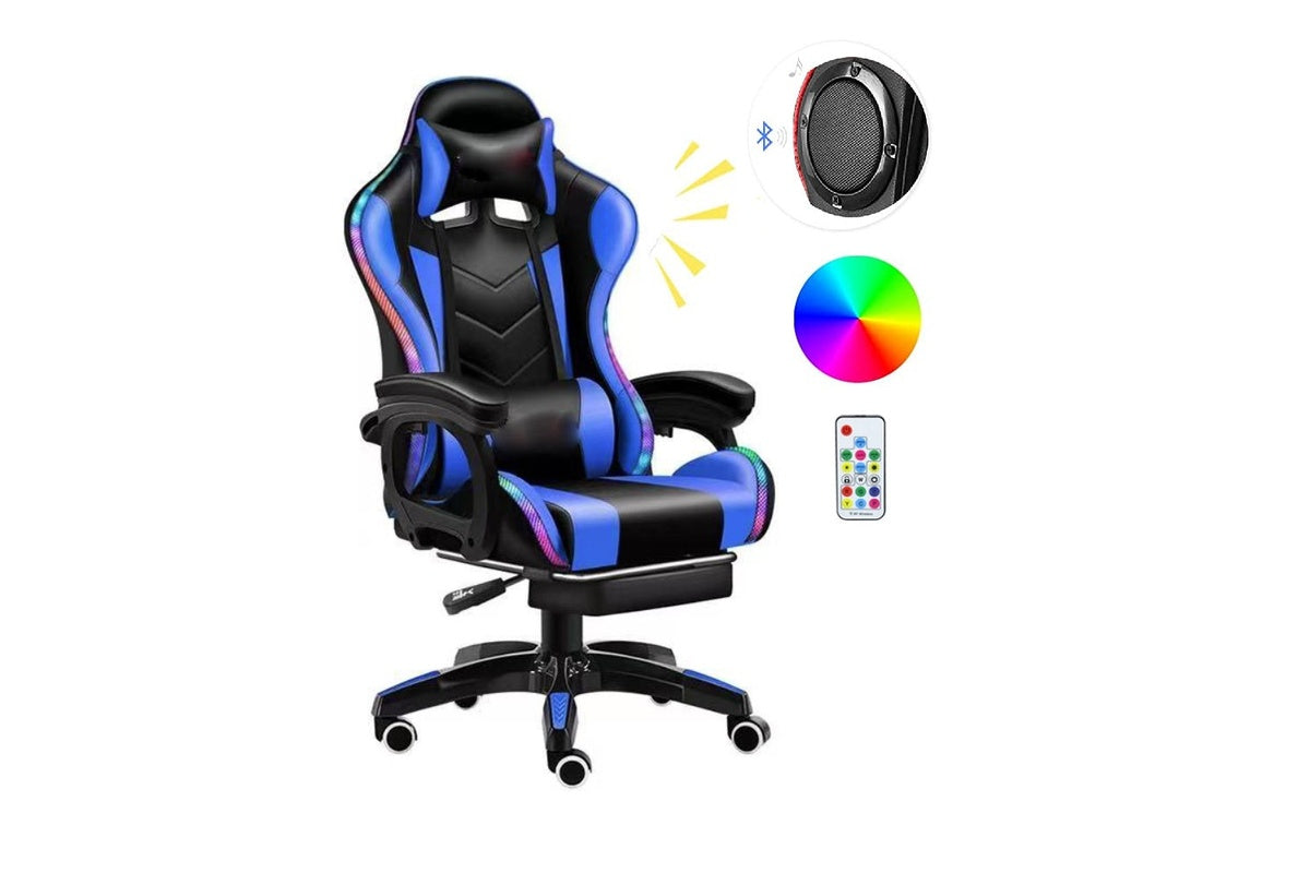 Gaming Chair with Footrest – RGB Gaming Chair with Speakers & Lights