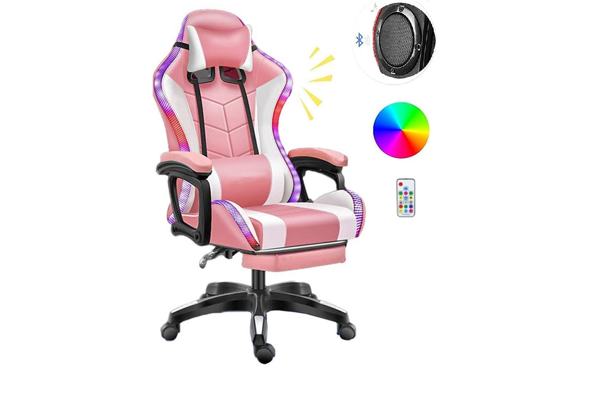 Gaming Chair with Footrest – RGB Gaming Chair with Speakers & Lights