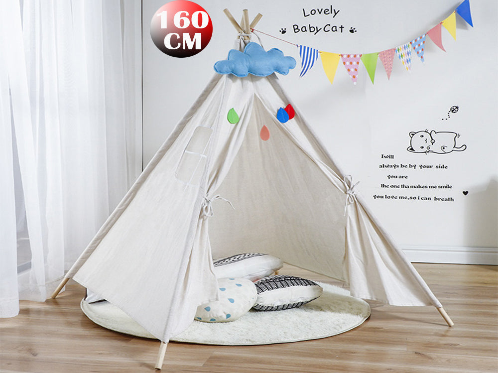 Kids Teepee Play Tent White