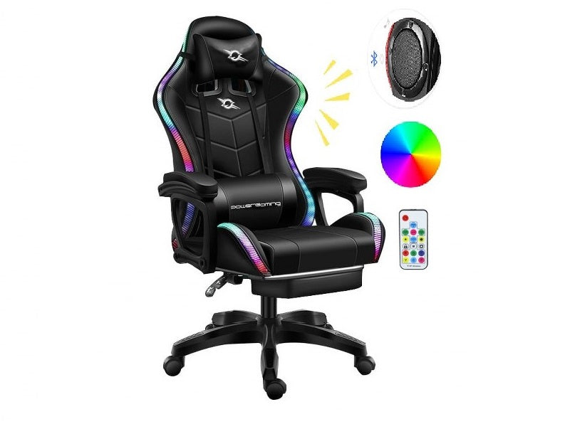 Gaming Chair with Footrest – RGB Gaming Chair with Speakers & Lights