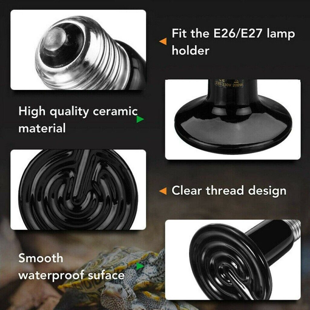 Reptile Light Ceramic Heat Lamp 200W