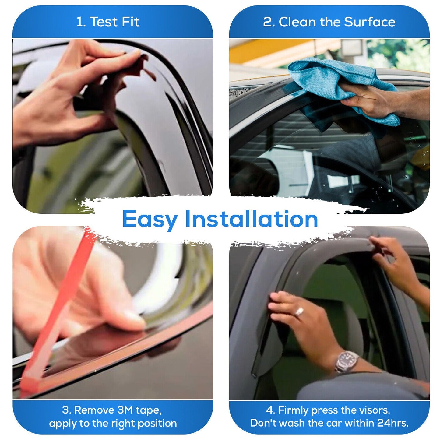 Door Visor / Weather Shield / Monsoon Guard To Suit Toyota HILUX 2015-2021