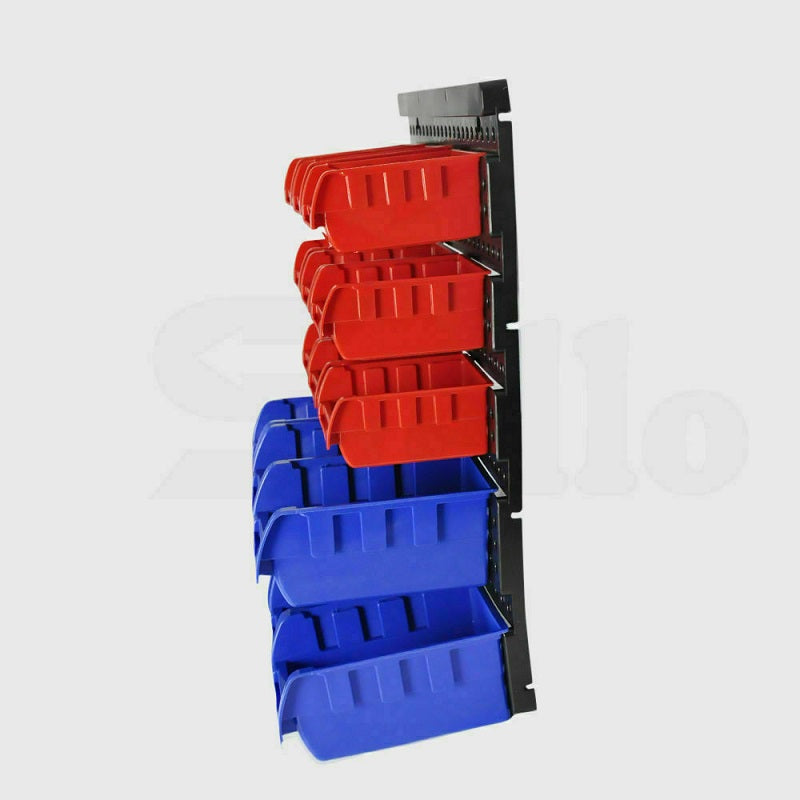 Wall Mounted Garage Organiser / Parts Rack With 30 Bins