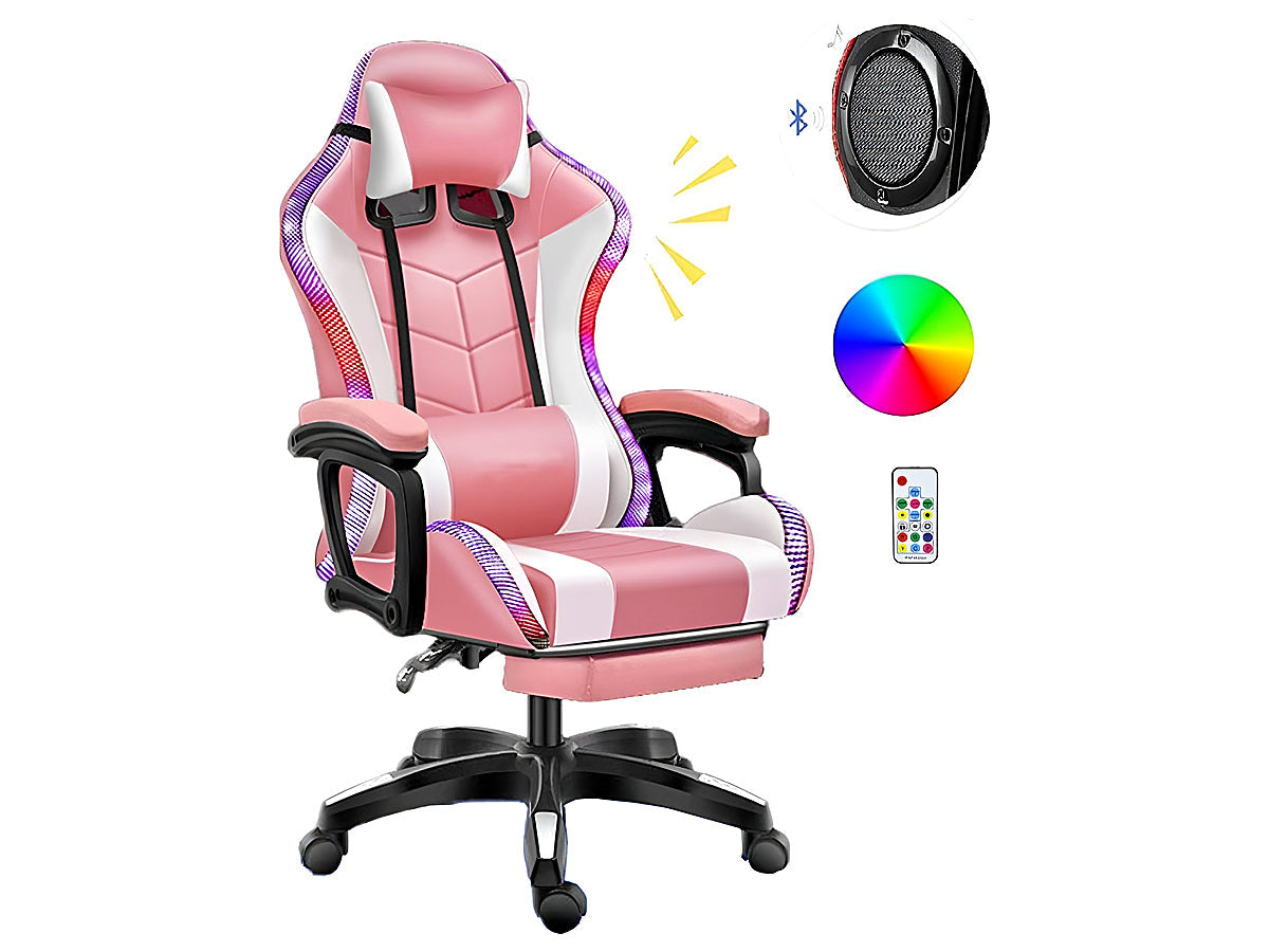 Gaming Chair with Footrest – RGB Gaming Chair with Speakers & Lights